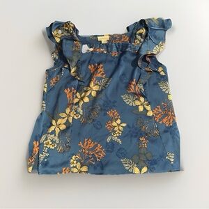 Liz Claiborne Floral Flutter Sleeve Blouse